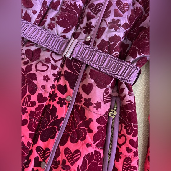 DESIGUAL Youth Designer Purple & Maroon Ombre Jacket Belted Hooded Trench 13/14 - Picture 8 of 15